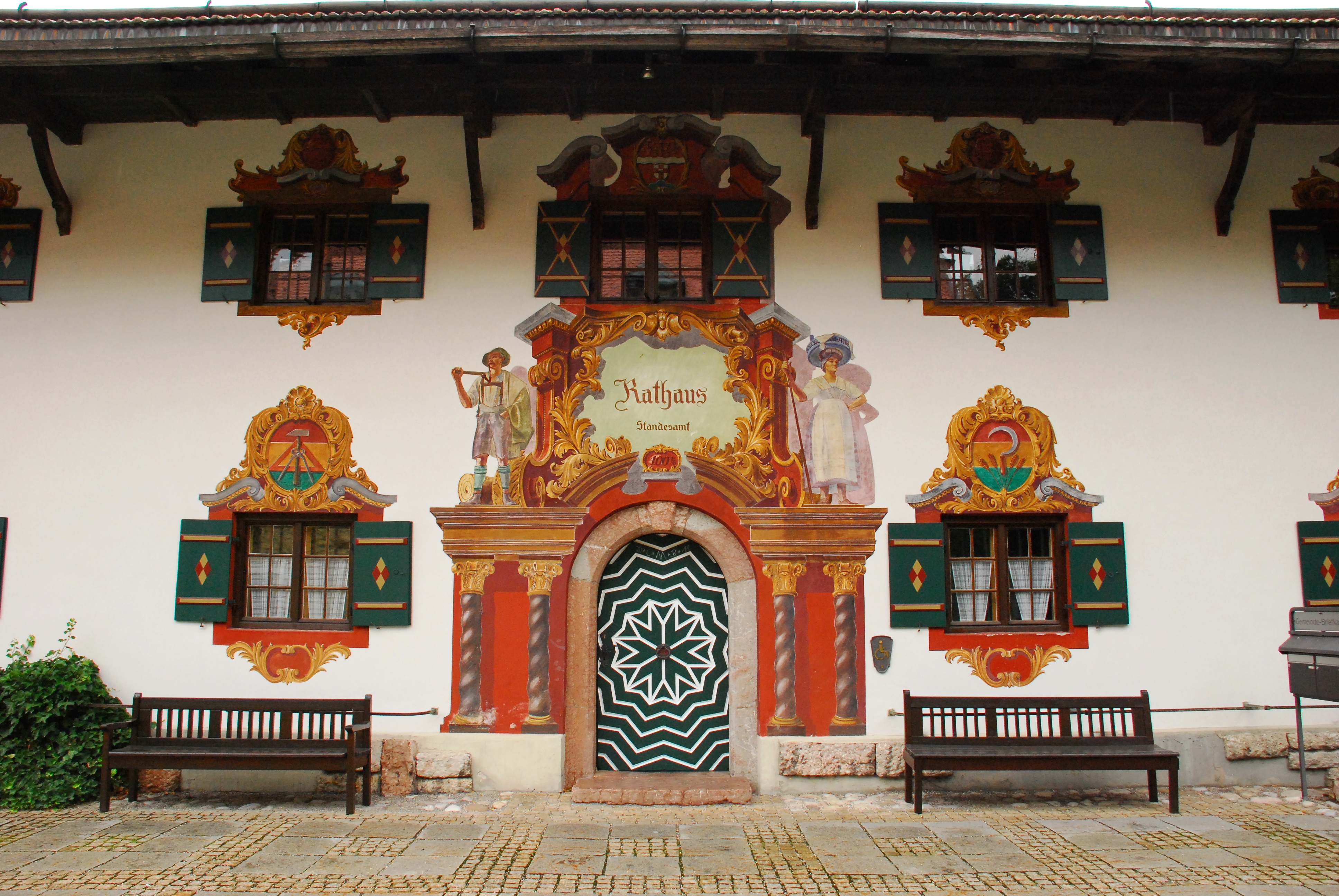 Town hall entrance in Ruhpolding